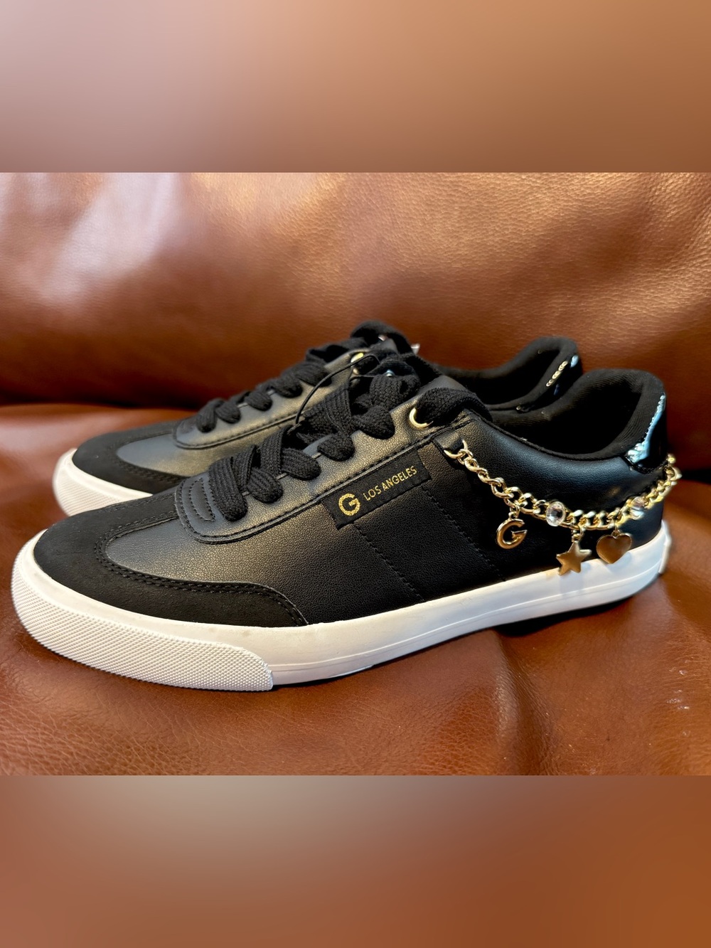 NWT GBG Los Angeles by Guess Women’s Black Sneakers with Gold Charms
